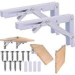 Folding Shelf Brackets 8 Inch Heavy Duty Metal Collapsible Triangle Shelf Bracket