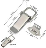 Clasp Lock Cabinet Boxes Spring Loaded Latch Catch Toggle Locks Hasp Stainless Steel 304 Hasp for Sliding Door Window Cabinet