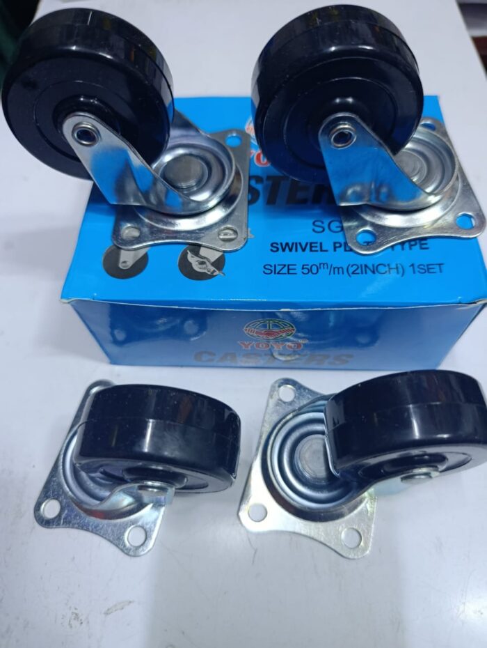 2 INCH CASTER WHEEL -SET WITHOUT BRAKES