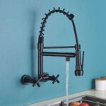 WALL MOUNT DUAL HANDLE SPRING KITCHEN FAUCET