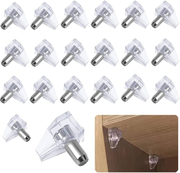 500PC CLEAR SHELF SUPPORT PEGS