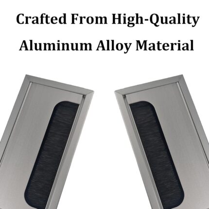 80mm x 160mm Rectangle Desk Grommet - Silver