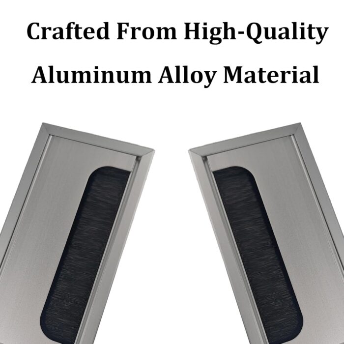 80mm x 160mm Rectangle Desk Grommet - Silver Desk Grommet - Silver 80mm x 160mm Rectangle Desk Grommet - Silver