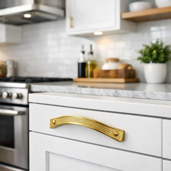 Golden cabinet handle