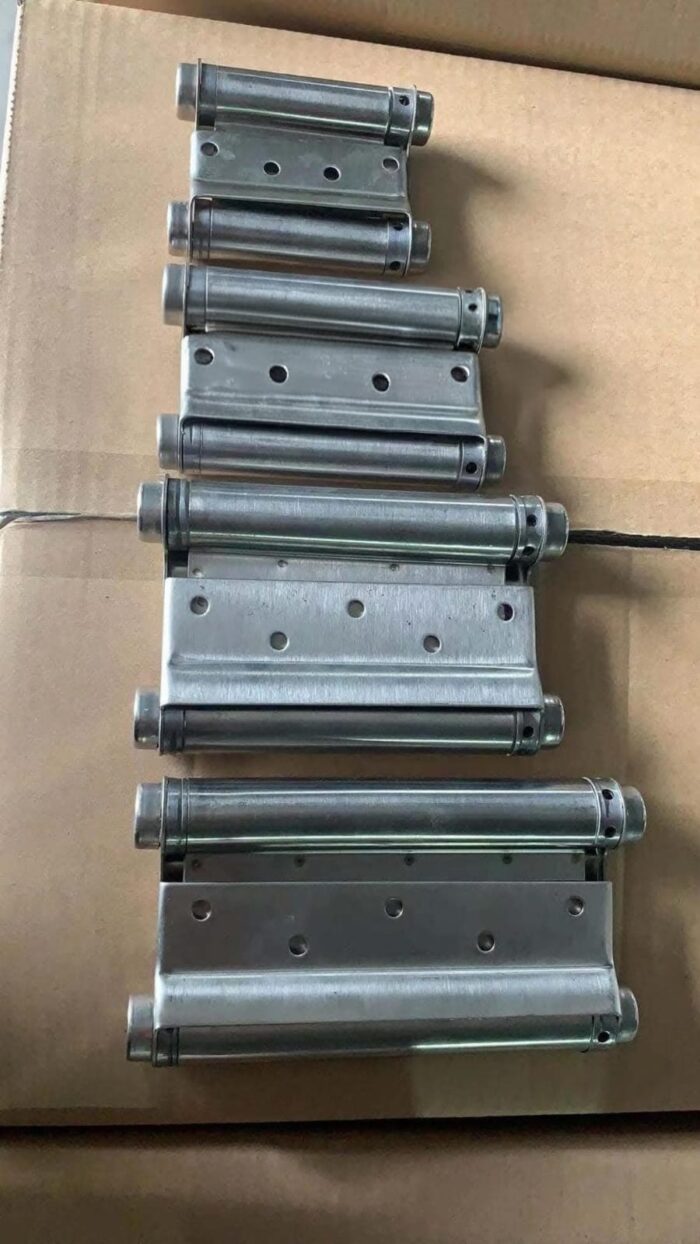 Double action spring hinges