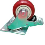 3 inch heavy duty maroon castor with brake