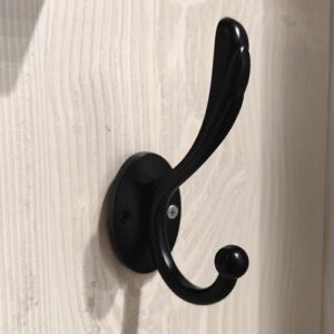 Double Hat wall Coat Hook -- Black