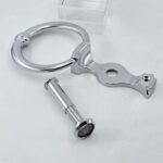 silver door knocker with door viewer