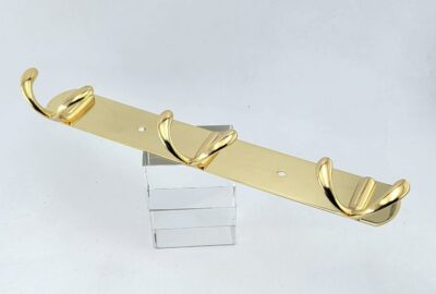 3 hook Double Gold coat hook