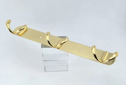 3 hook Double Gold coat hook
