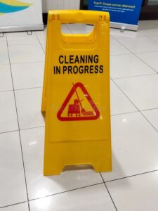 cleaning in progress signage