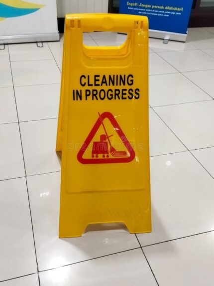 cleaning in progress signage