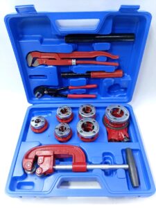 Die Stock Ratchet set of ¼½⅜¾ 11¼ S-Jaw pipe wrench Pliers adjustable Pipe cutter 50mm
