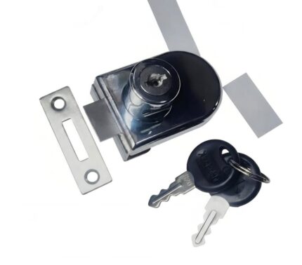 single heavy glass door lock