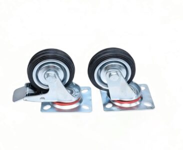 3' rubber castor wheel with brake