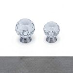 Crystal silver drawer knob 30mm